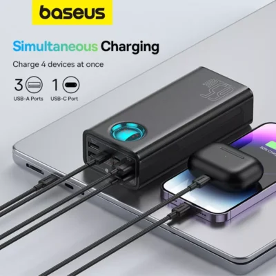Baseus 65W 26800mAh Power Bank USB Type C PD AFC Phone Laptop PAD Fast Charger